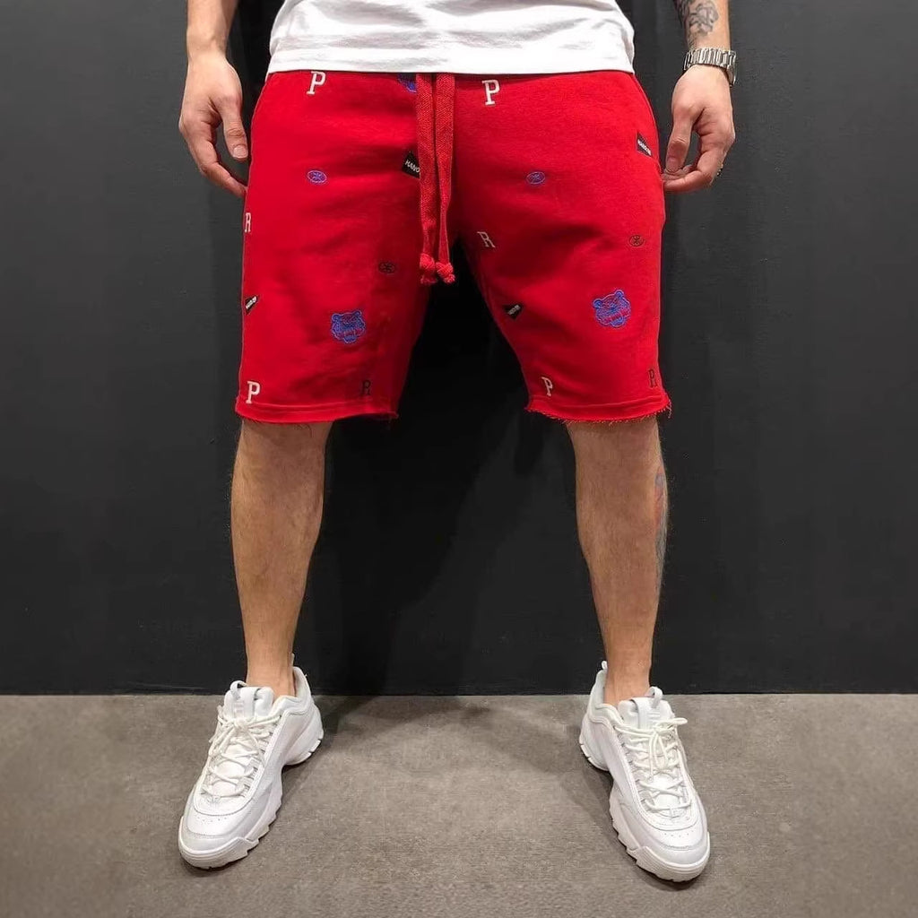 Shorts cargo masculinos casuais de verão, folgados e respiráveis, para esportes e fitness.