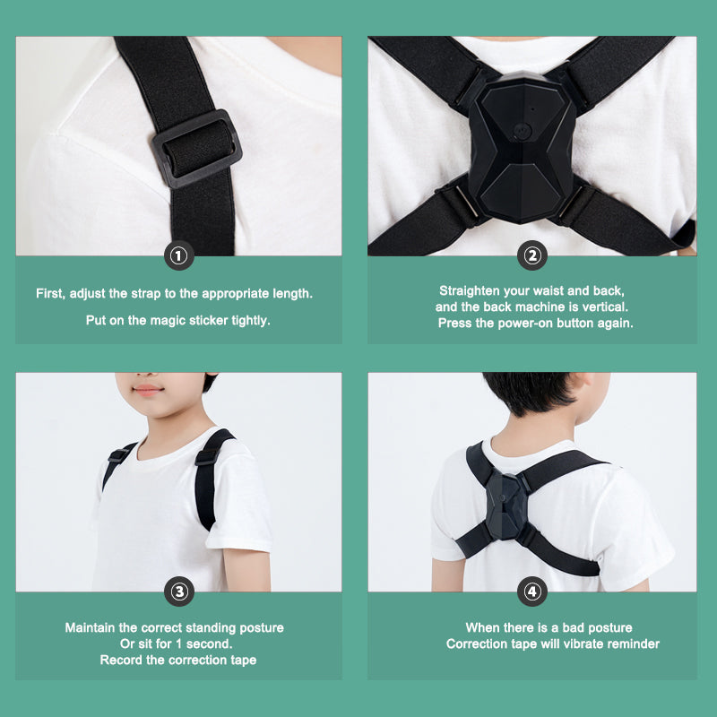 Cinto Corretor Inteligente de Vibração para Assento, Corretor de Corcunda para Adultos e Crianças, Disponível em Formato Masculino e Feminino.