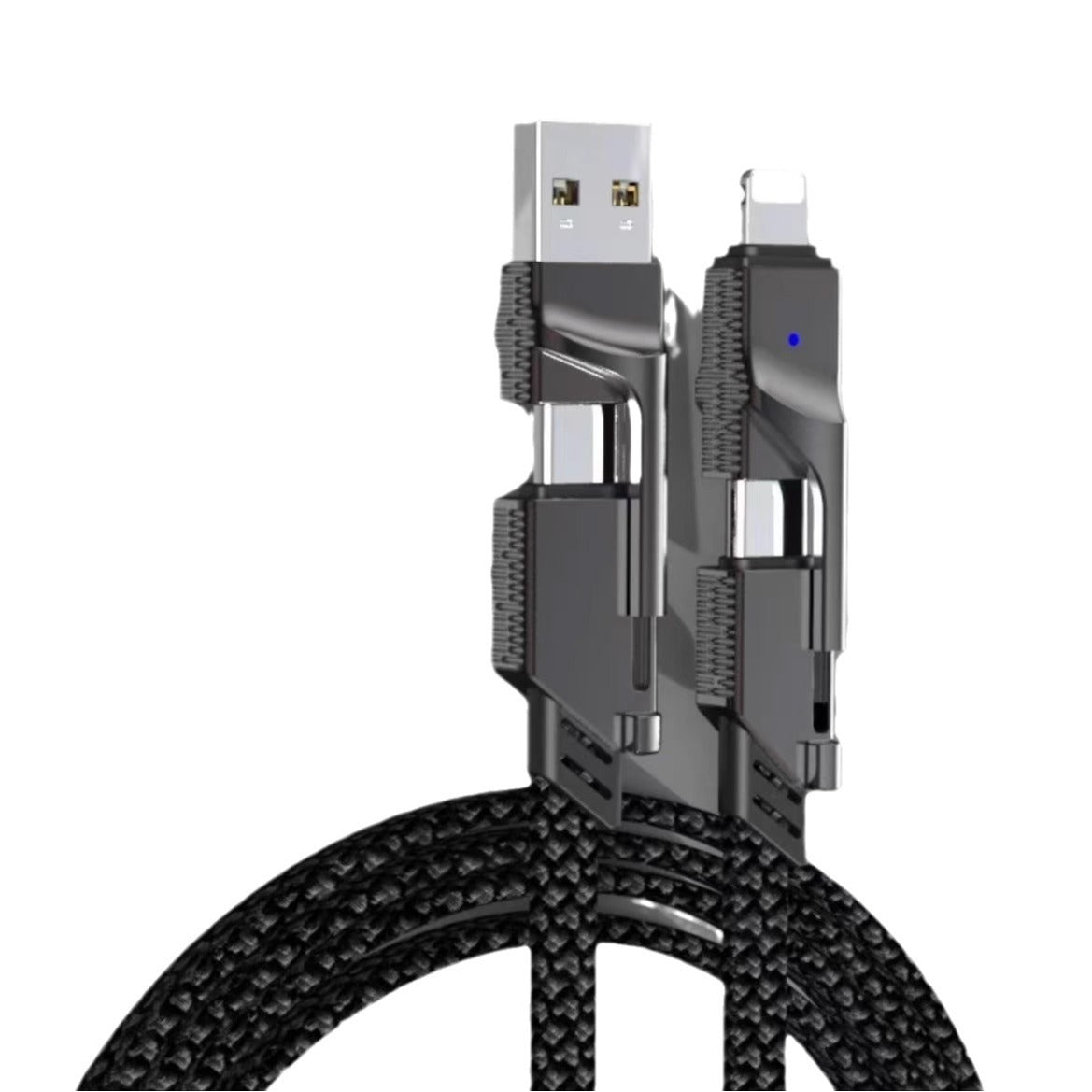 Cabo 4 em 1 de fábrica, USB-C duplo para Lightning, carregamento rápido PD 2 em 1 de 100 W, USB duplo tipo C para Lightning