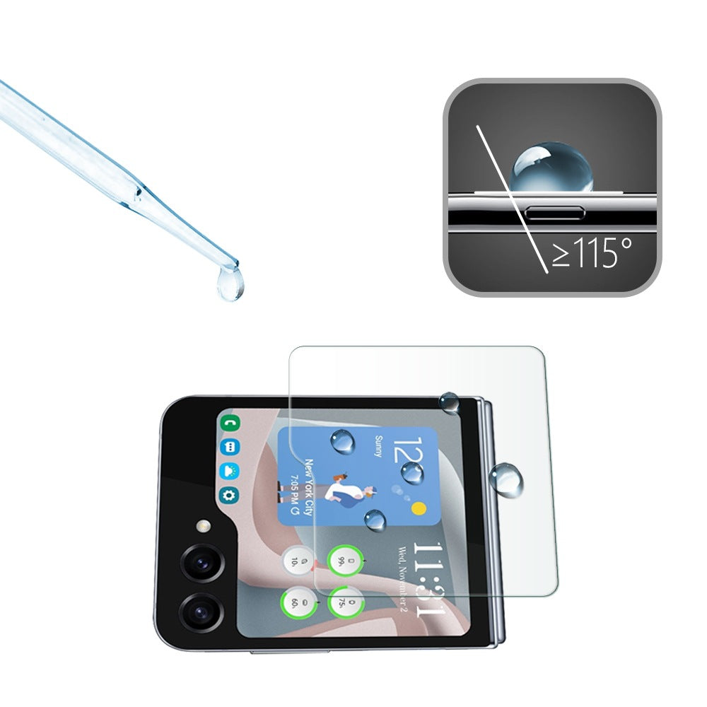 Película de vidro temperado de alta definição para tela externa, compatível com Samsung Galaxy Z Flip7 W25 FLIP, com proteção anti-espionagem.