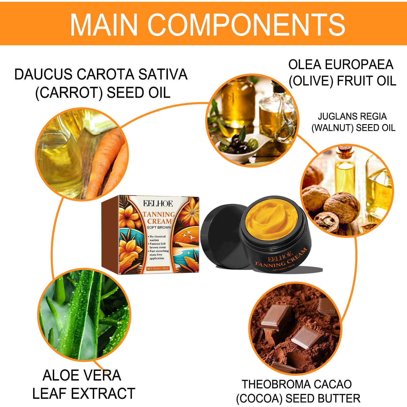 Creme bronzeador EELHOE, para bronzeamento ao ar livre na praia, loção hidratante preta que ajuda a bronzear.