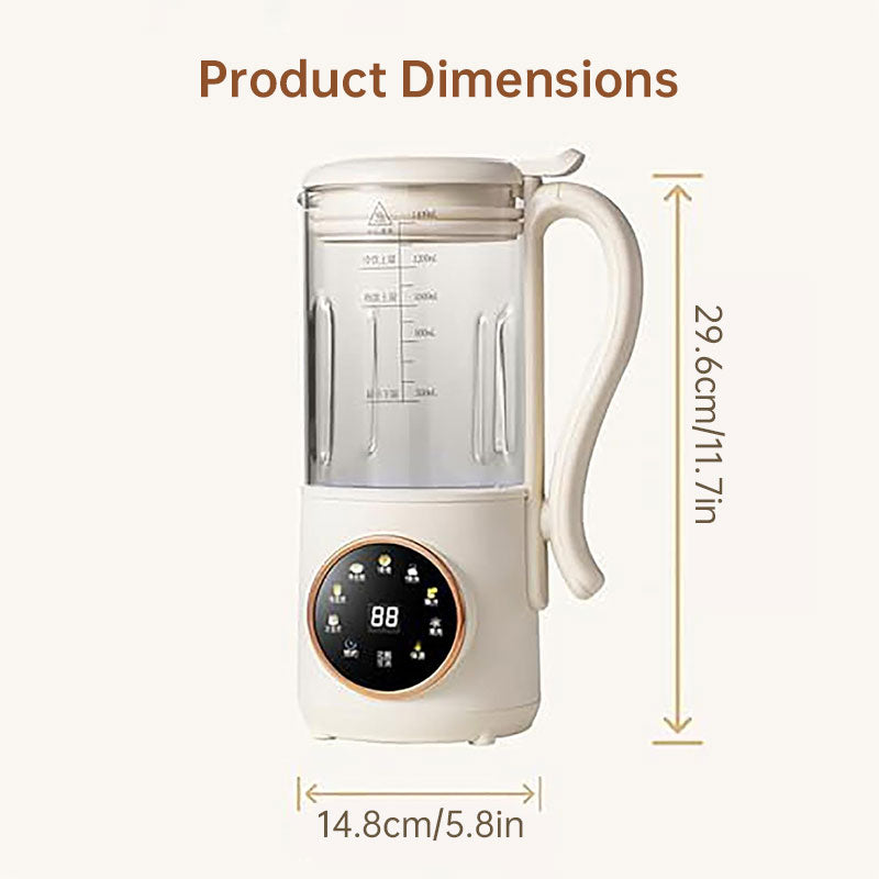 Máquina de leite vegetal, sucos e leite de soja de 1,4L com 16 lâminas para bebidas à base de plantas, aveia, amêndoas, grãos e outras bebidas.