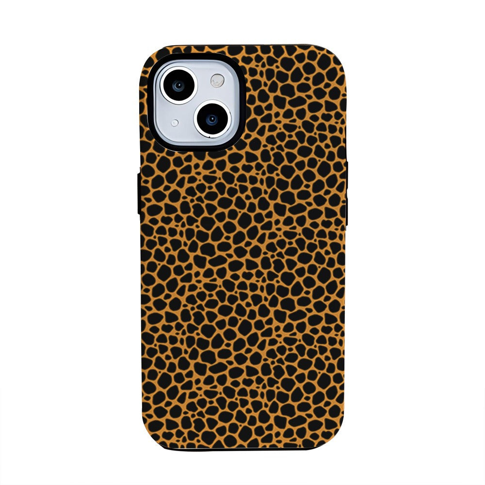 Capa para celular Apple 15 com estampa de leopardo sexy, proteção IP16 contra quedas, película protetora 2 em 1 para Apple 13 Pro.