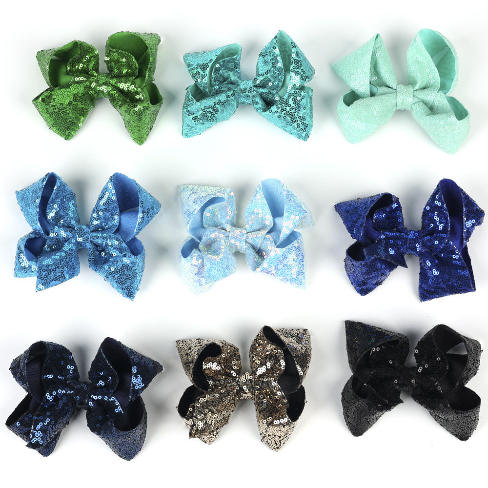 Presilha de cabelo infantil com borboleta de strass, cor sólida, lantejoulas, 12,7 cm (5 polegadas).