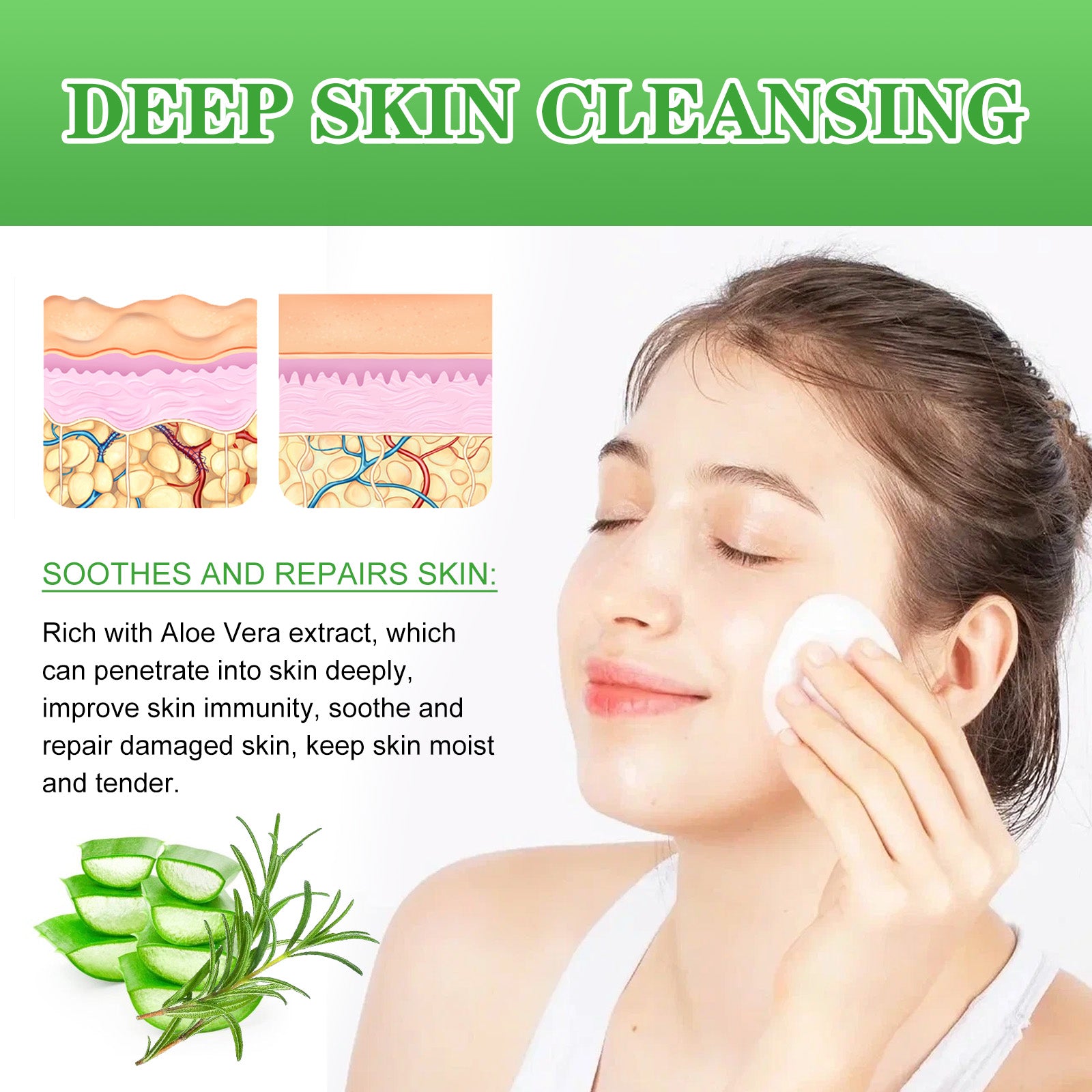Ácido salicílico para limpeza profunda, controle da oleosidade, remoção de cravos e espinhas, limpeza suave e reparação muscular da acne.