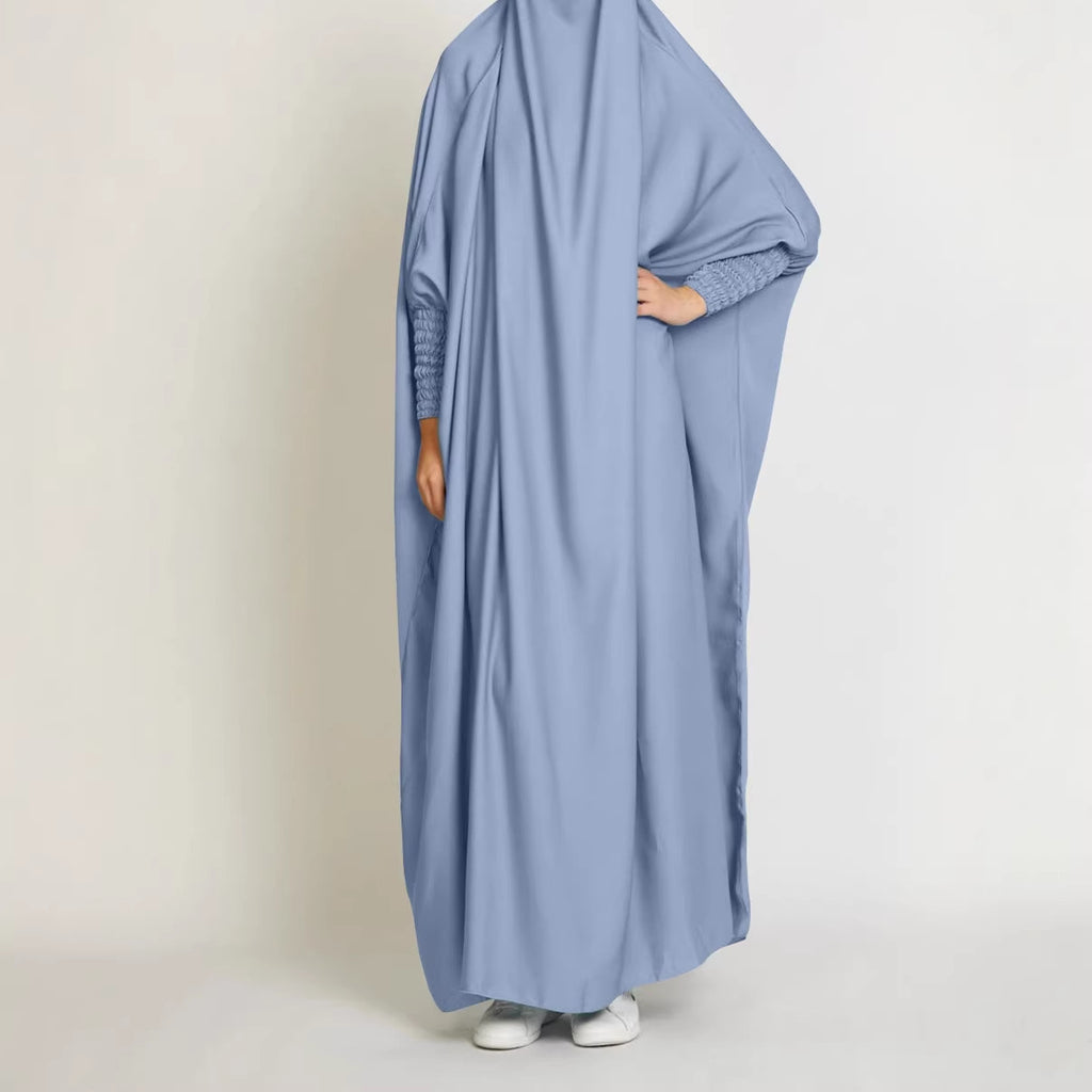 Vestido longo feminino elegante e solto, cor sólida, casual, plus size.