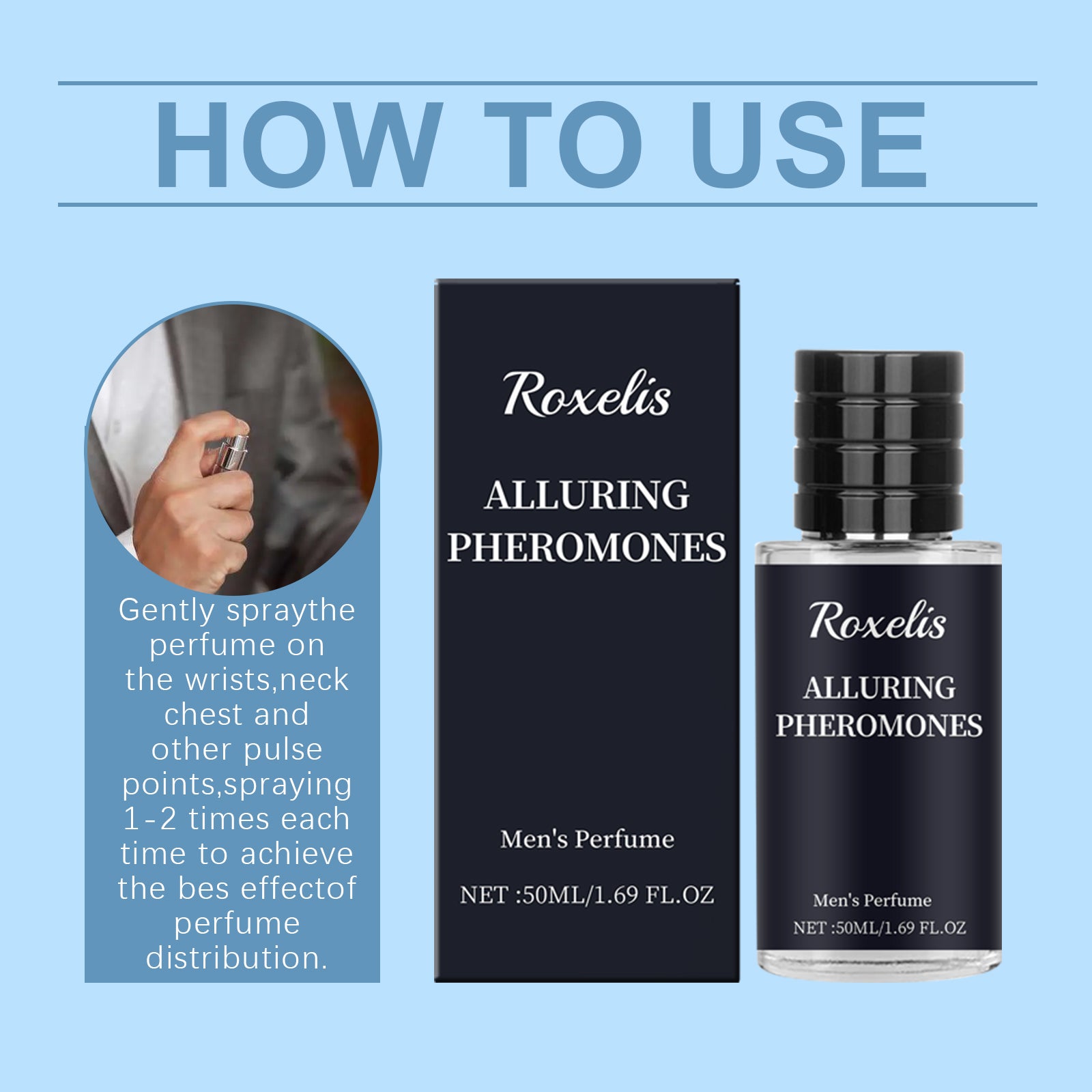 Roxelis Personality Perfume Masculino Bergamota, Fragrância de Longa Duração, Liberação Prolongada, Charme Masculino, Ambiente Perfeito para Encontros e Reconhecimento de Casais