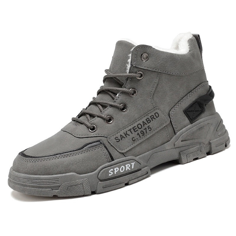 Sapatos de algodão, sapatos masculinos de inverno, botas Martin de cano alto, botas de trabalho Bumblebee, tamanho grande, cano médio, sapatos da moda, botas masculinas, sapatos modernos