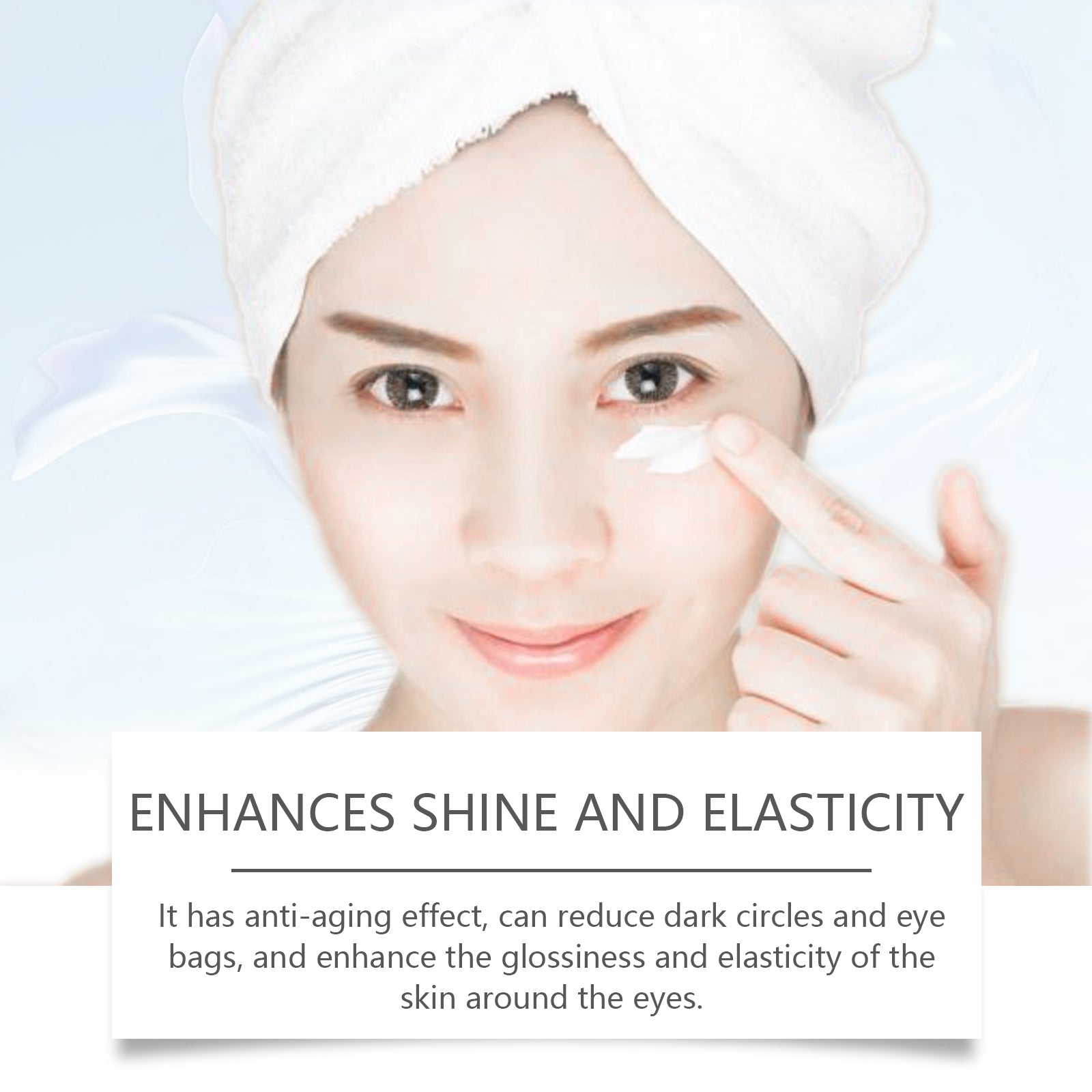 Hoygi Eye Essence Cream hidrata suavemente a pele, nutre e melhora as linhas finas ao redor dos olhos.