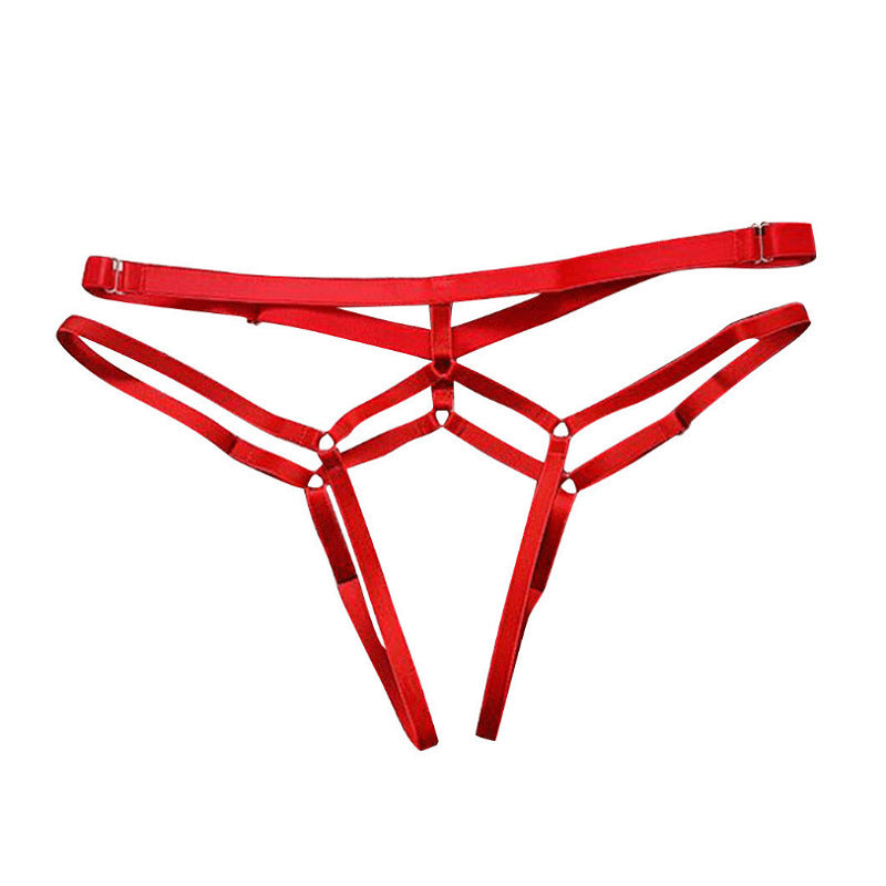 Calcinha fio dental sexy plus size aberta, transparente, com amarração nas nádegas, para mulheres.