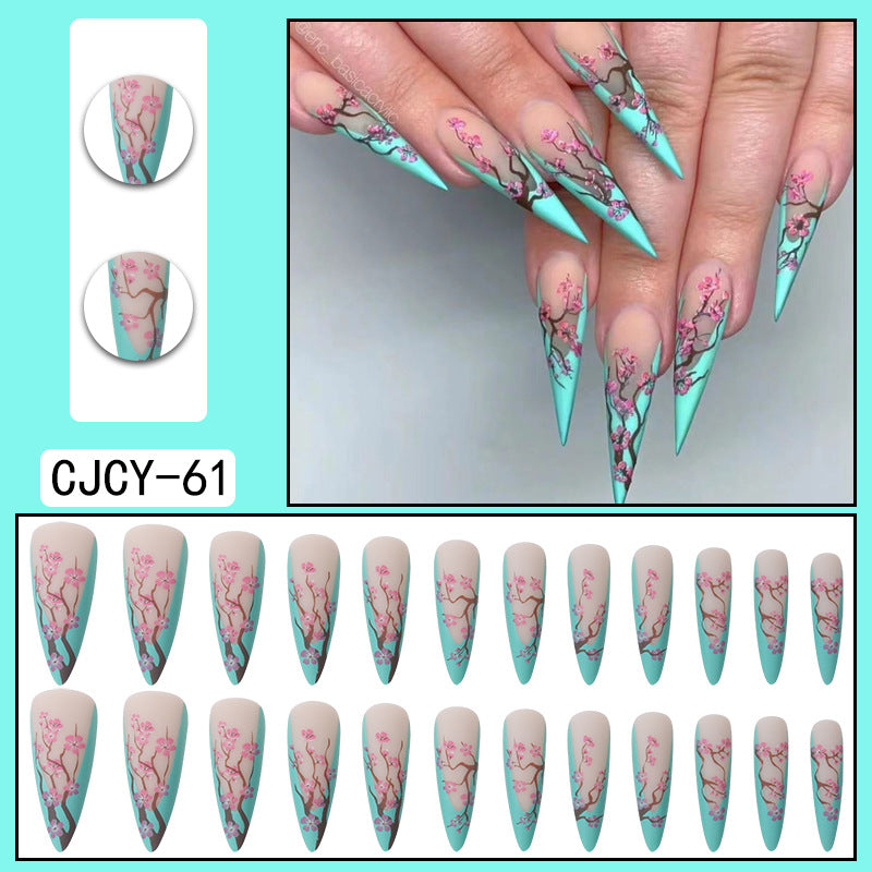 Unhas postiças europeias e americanas, multicoloridas, onduladas, com pequenas flores e estampa xadrez.