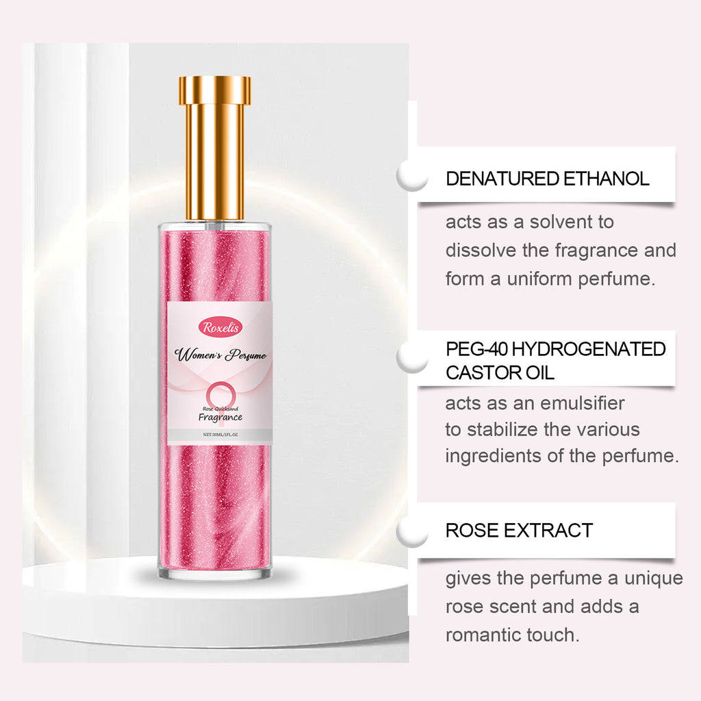 Roxelis Rose Perfume Feminino Charm Exala Charme Fragrância Natural e Fresca de Longa Duração Perfume Feminino para Uso Diário