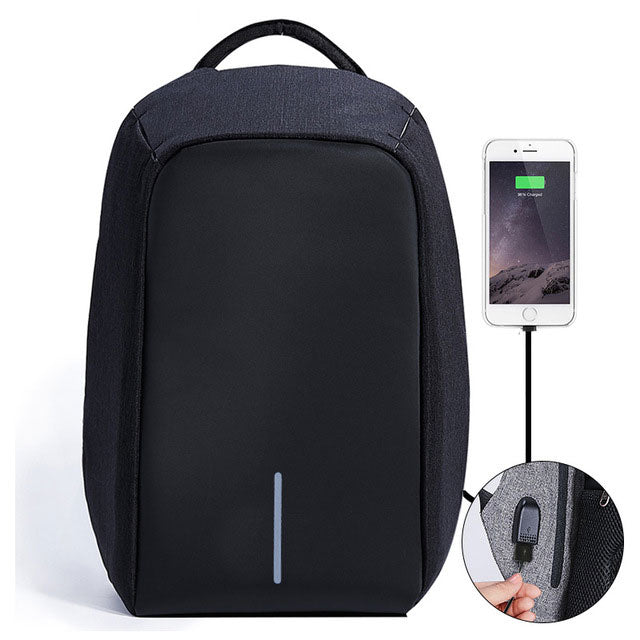 Mochila impermeável para laptop masculino de 15 polegadas, multifuncional, antifurto, com carregamento USB, ideal para viagens e escola.