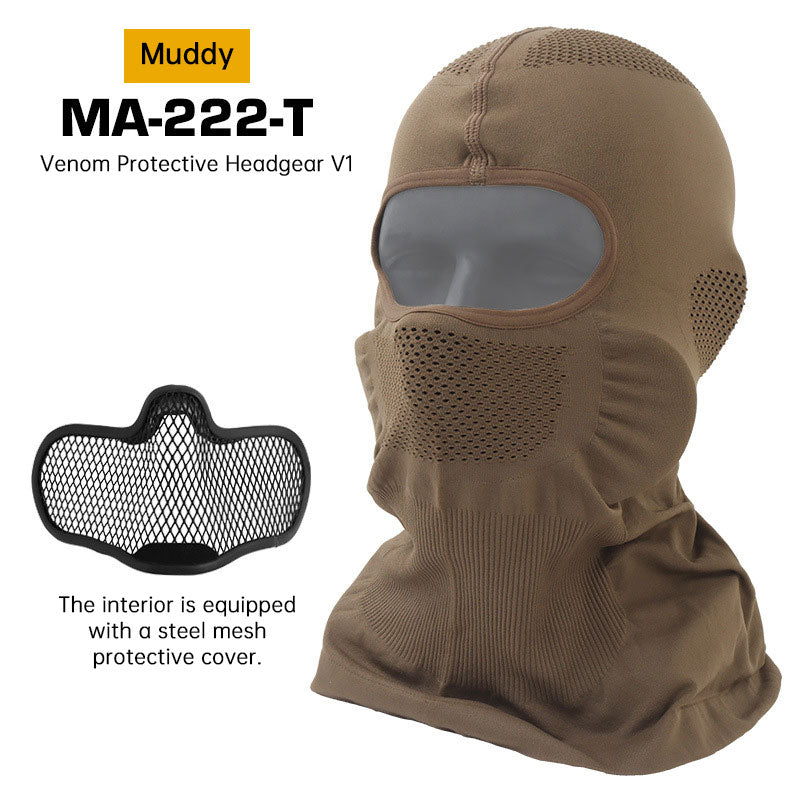 Balaclava Venom V1, máscara facial respirável com proteção UV para motociclismo e ciclismo.