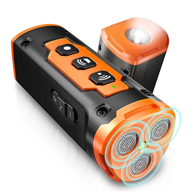 Repelente ultrassônico de três cabeças com lanterna, dispositivo anti-latido para cães.