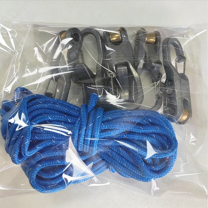 Conjunto de 6 Ajustadores de Paracord, Ferramentas de Aperto de Corda com Rodas, Tensionadores de Alta Resistência para Camping e Fitas para Lona