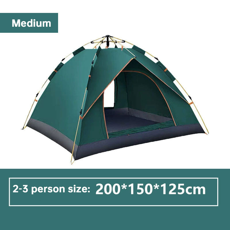 Barraca de camping familiar tipo túnel, com 2 quartos e camada dupla, para 3 a 12 pessoas. Impermeável, resistente ao vento e aos raios UV, ideal para trilhas e acampamentos ao ar livre.