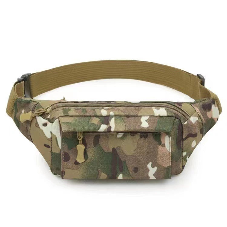 Bolsa de cintura masculina, bolsa para celular, multifuncional, esportiva e casual, para uso externo, com estampa camuflada.
