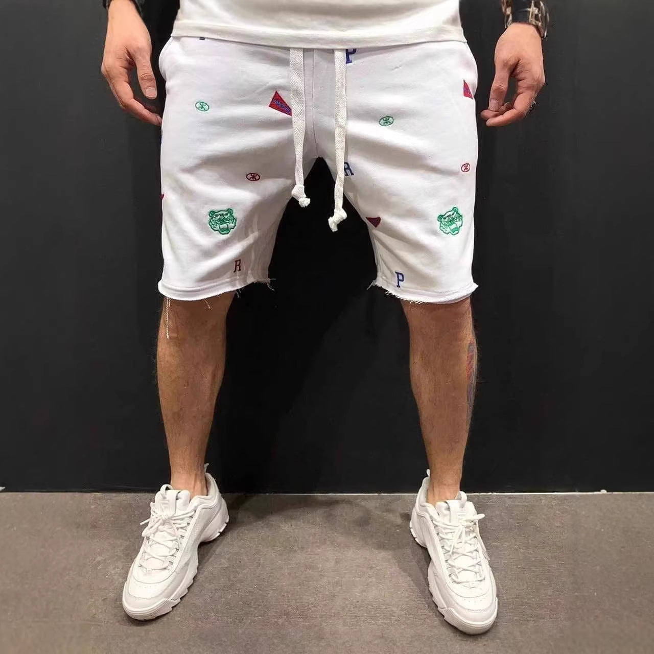 Shorts cargo masculinos casuais de verão, folgados e respiráveis, para esportes e fitness.