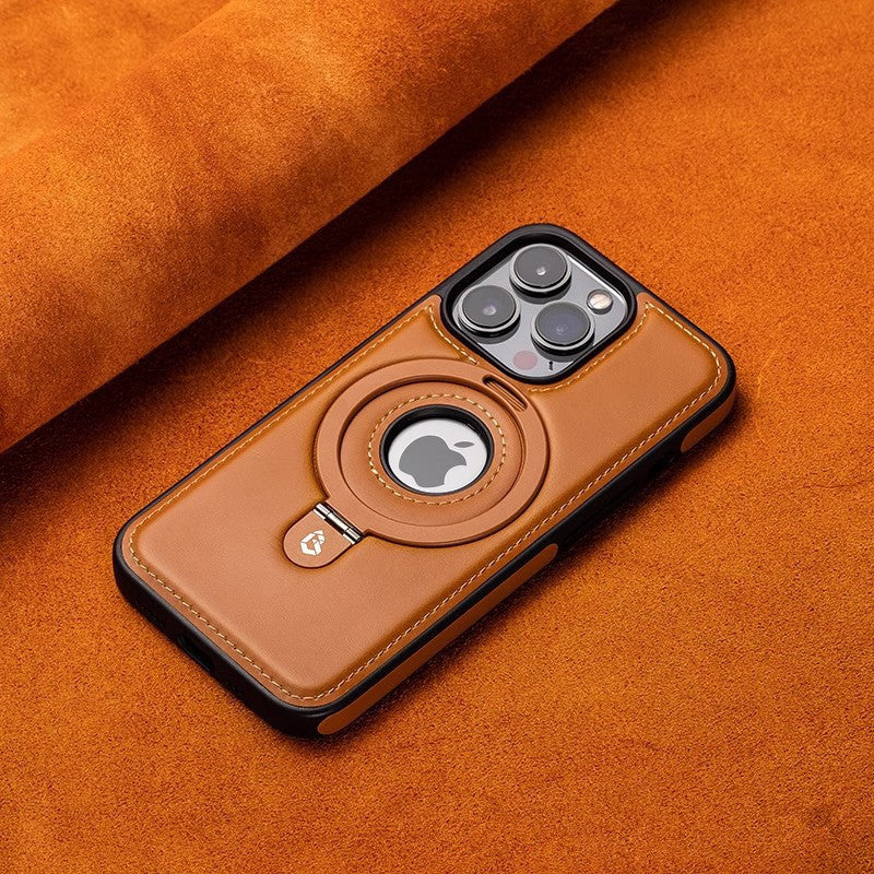 Capa protetora de couro com suporte magnético para iPhone 15, compatível com Apple 16 Pro Max e modelo Anti-queda.