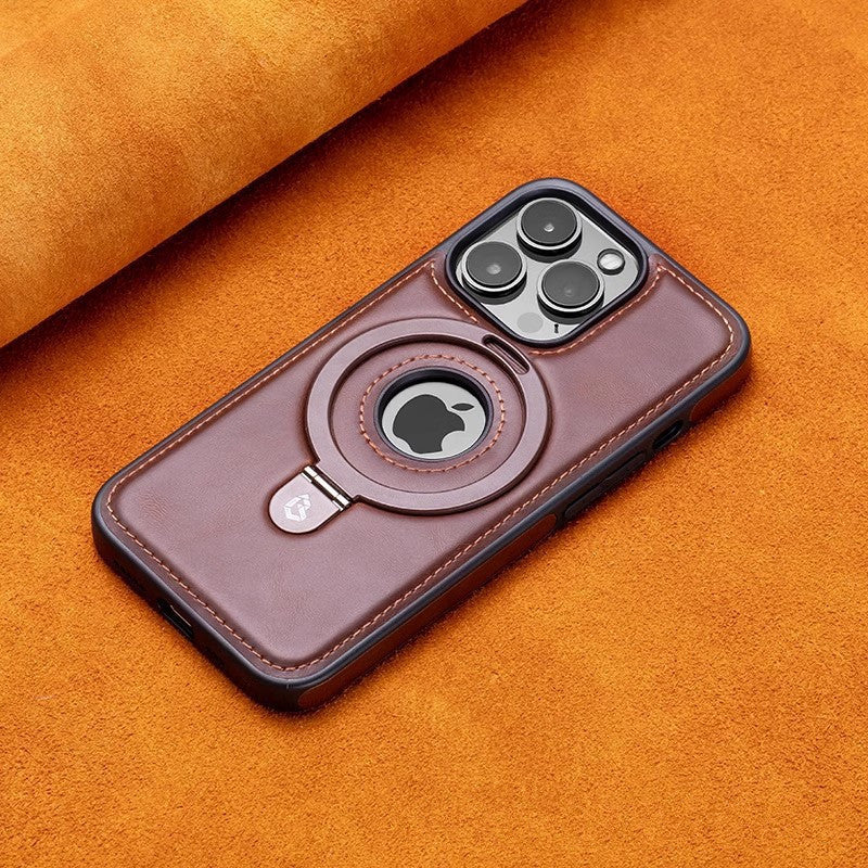 Capa protetora de couro com suporte magnético para iPhone 15, compatível com Apple 16 Pro Max e modelo Anti-queda.