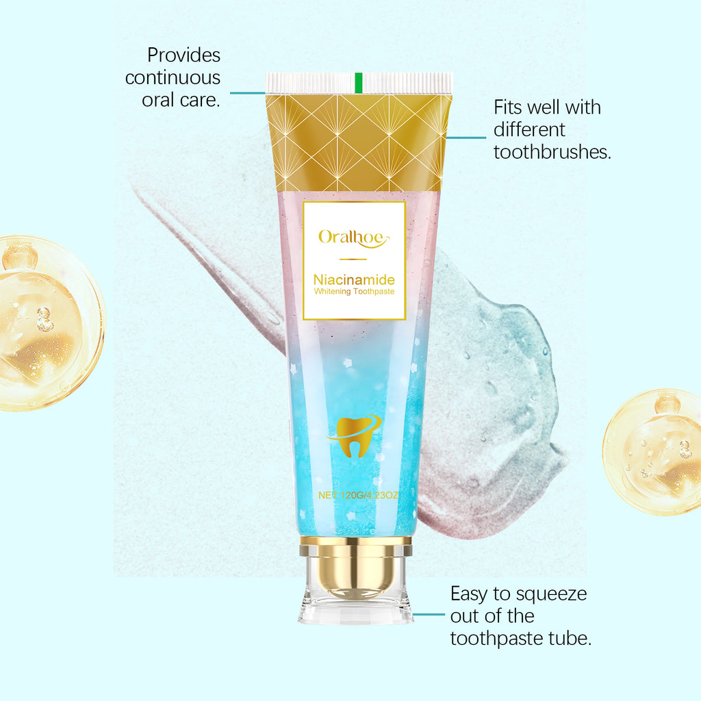 Creme dental clareador Oralhoe, suave para uso diário, que remove manchas, clareia, refresca e reduz o mau hálito.