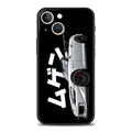 Capa de luxo para iPhone 11 12 13 15 14 Pro Max X XR XS 7 8 Plus SE 2020, preta, macia, inspirada em carros esportivos JDM Tokyo Drift.