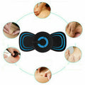 Mini massageador elétrico portátil para pescoço, ombros e costas, com adesivo vibratório para fisioterapia.