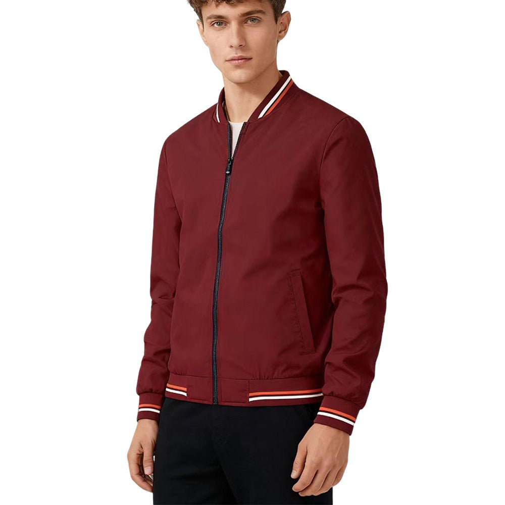 Jaqueta masculina com gola estilo beisebol