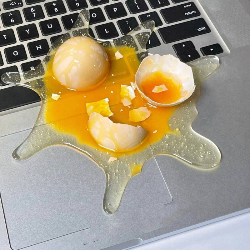 Suporte para celular em formato de ovo quebrado - Brinquedo de pegadinha com ovo quebrado e chá com leite derramado