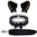 Conjunto Erótico Triplo de Plug Anal Posterior Masculino e Feminino, Aparelho Sexual SM, Conjunto Erótico de Metal com Cauda de Raposa