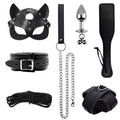 Conjunto de algemas e tornozeleiras de couro e esponja para condicionamento físico e bondage.
