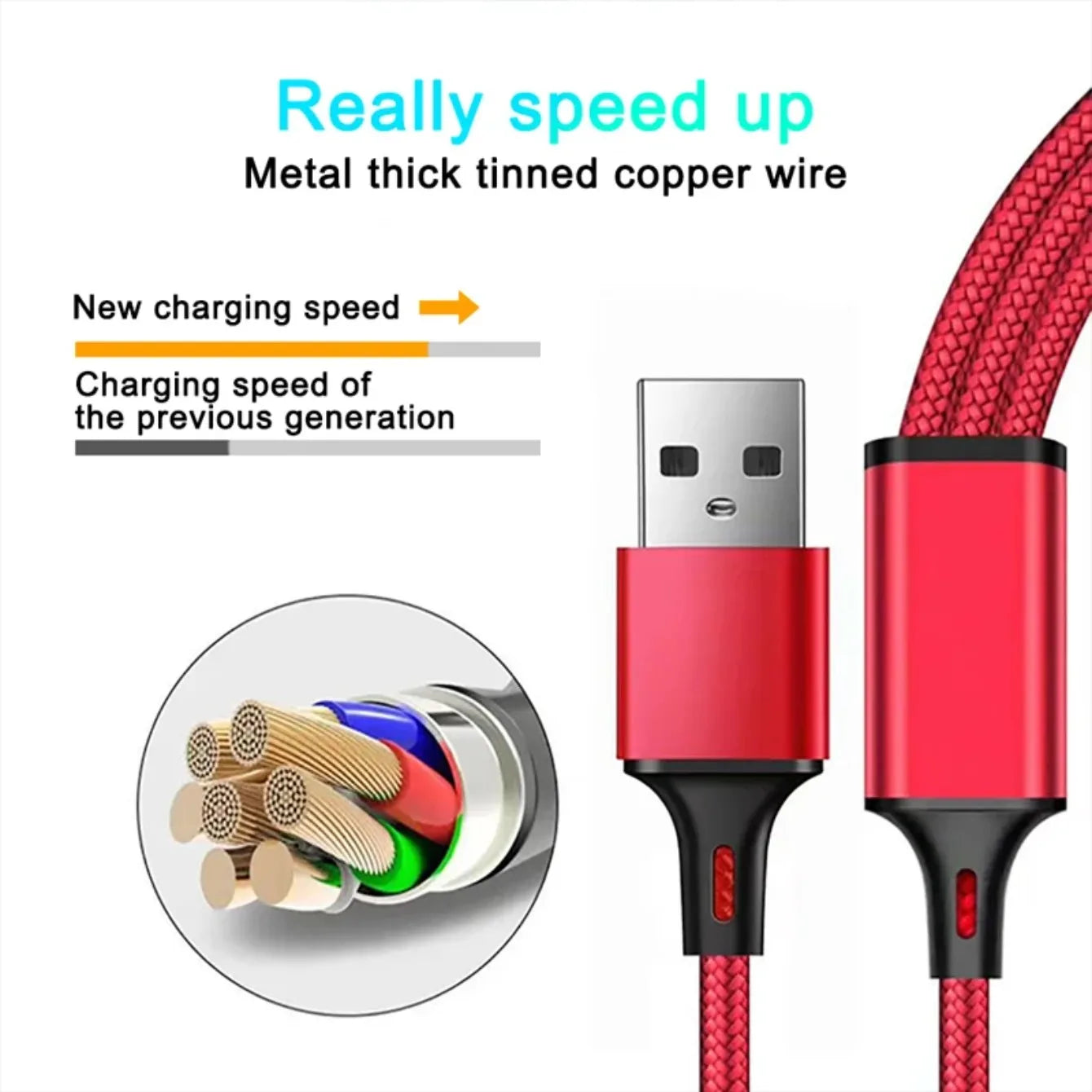 Cabo de carregamento de 1,2 m, 3 em 1, USB tipo C, cabo multiportas micro USB para iPhone 15, 14 Pro Max, Samsung Galaxy, Xiaomi 12.