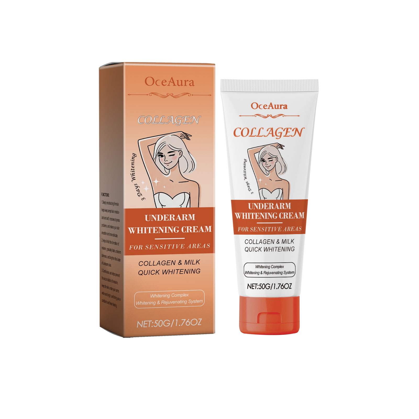 Creme hidratante para a pele das axilas OceAura, ideal para peles delicadas e com articulações sensíveis.