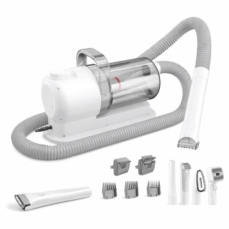 Kit de aspiração MicroData 2.5L para higiene de animais de estimação com pentes e escovas elétricas para cães e gatos | 2 em 1: remoção de pelos mortos e sucção