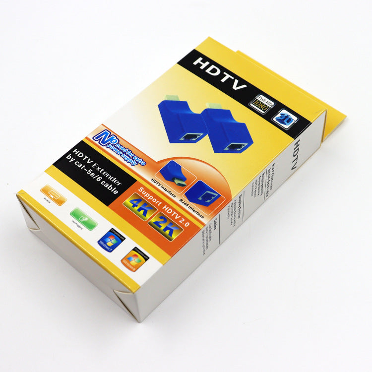 Extensor HDMI com cabo Ethernet único para HDMI, dispositivo de transmissão amplificado de rede Cat 6, sinal de 30m.