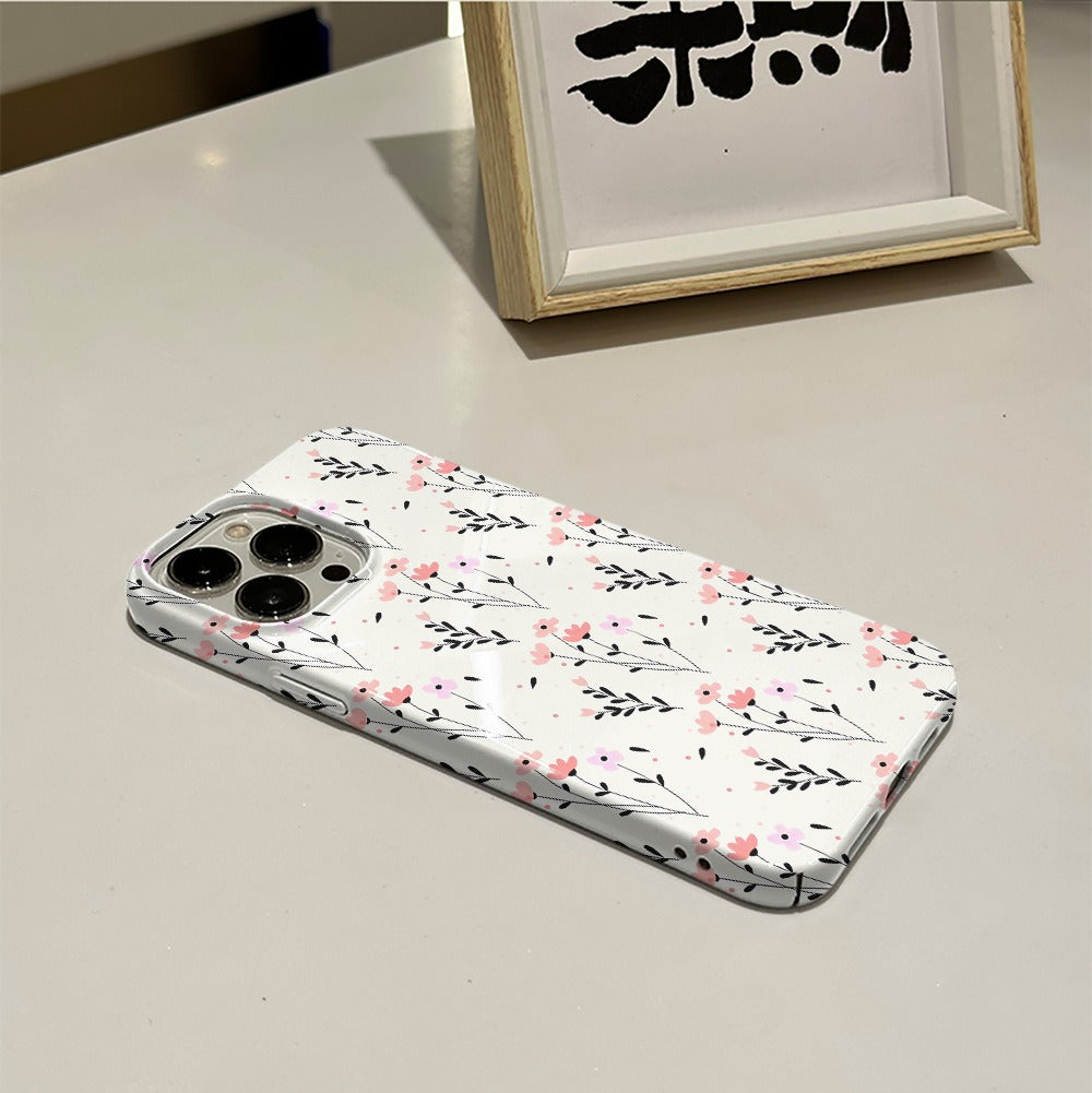 Capa protetora de película floral para Apple 15 Pro, IP16PM, 2 em 1, para celular Apple 13.