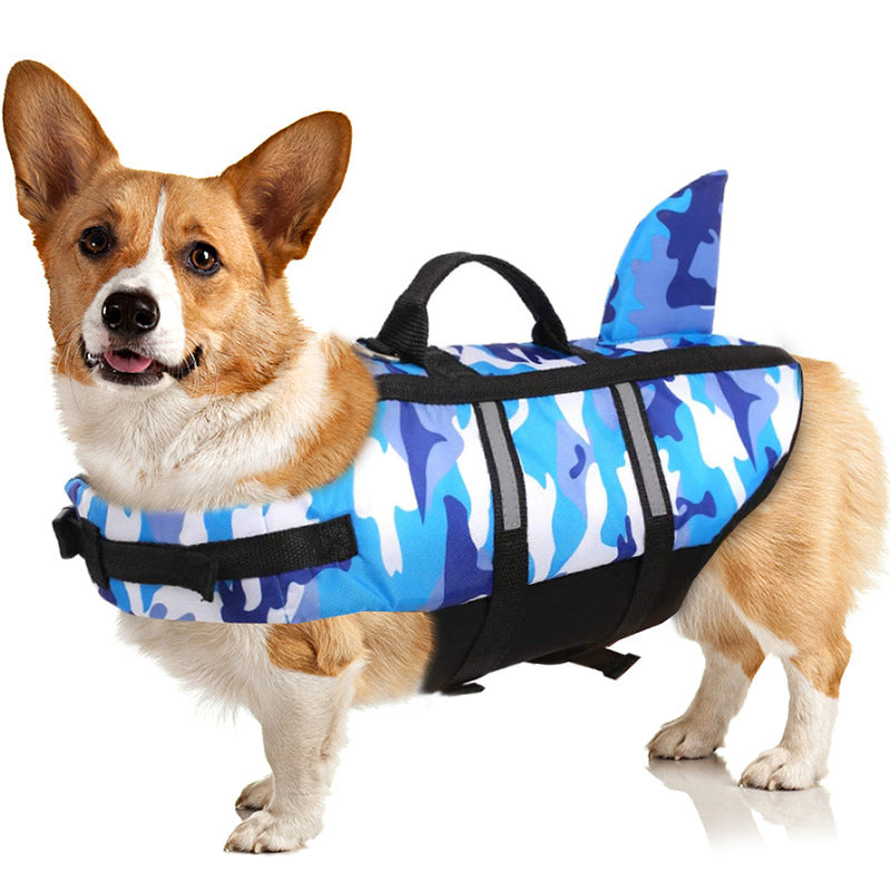 Colete salva-vidas leve e ajustável com velcro para cães de porte médio a grande. Roupa de banho para cães.