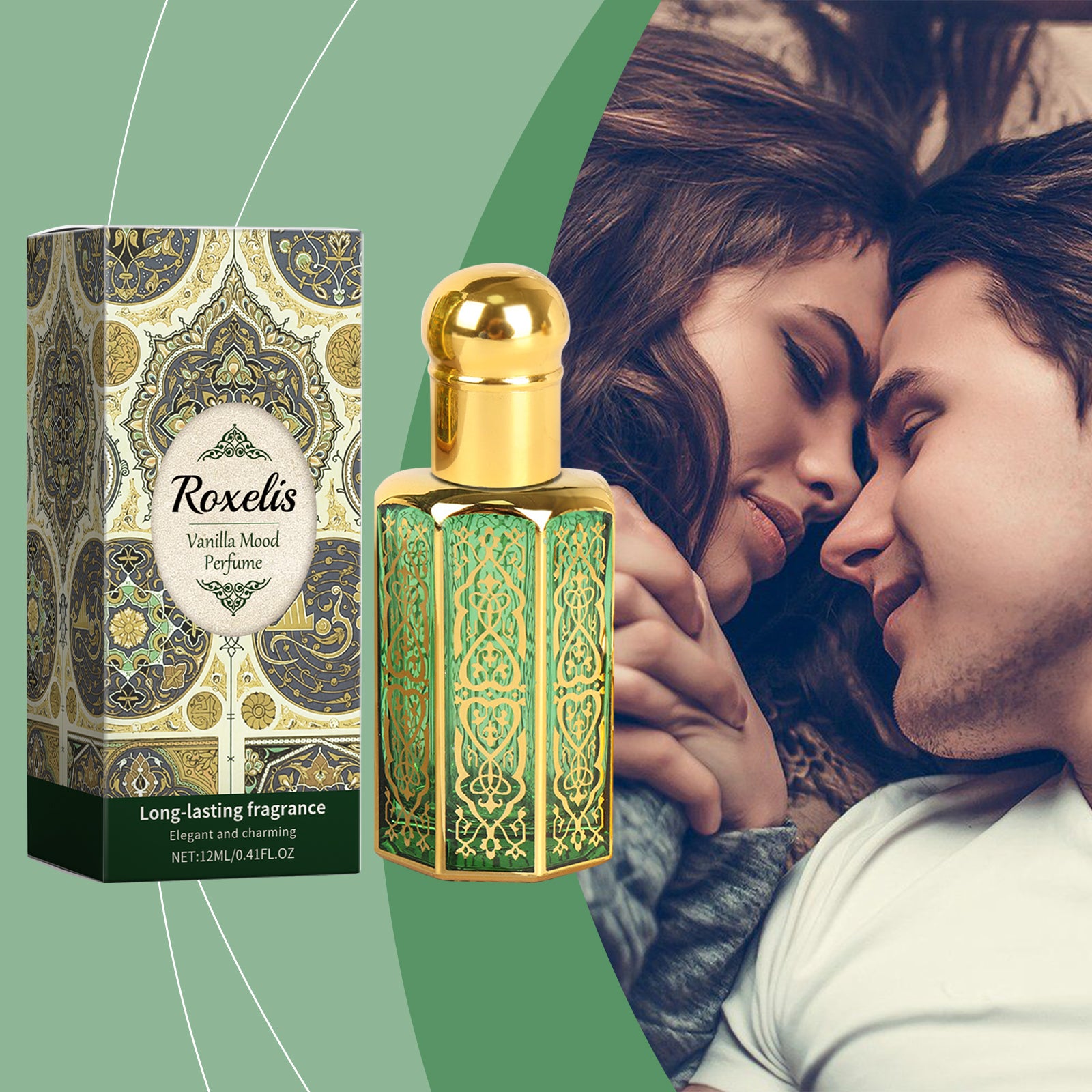 Roxelis Perfume Árabe com Fragrância de Baunilha: Leve, Elegante, Suave, Duradoura, Exala Charme, Ideal para Ambientes Portáteis
