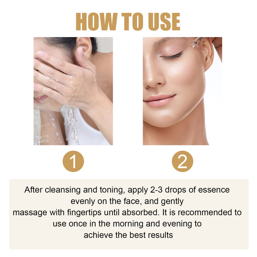 Essência fotossensível EELHOE com própolis e nicotinamida, reduz marcas de acne, hidrata, ilumina e clareia a pele do rosto.