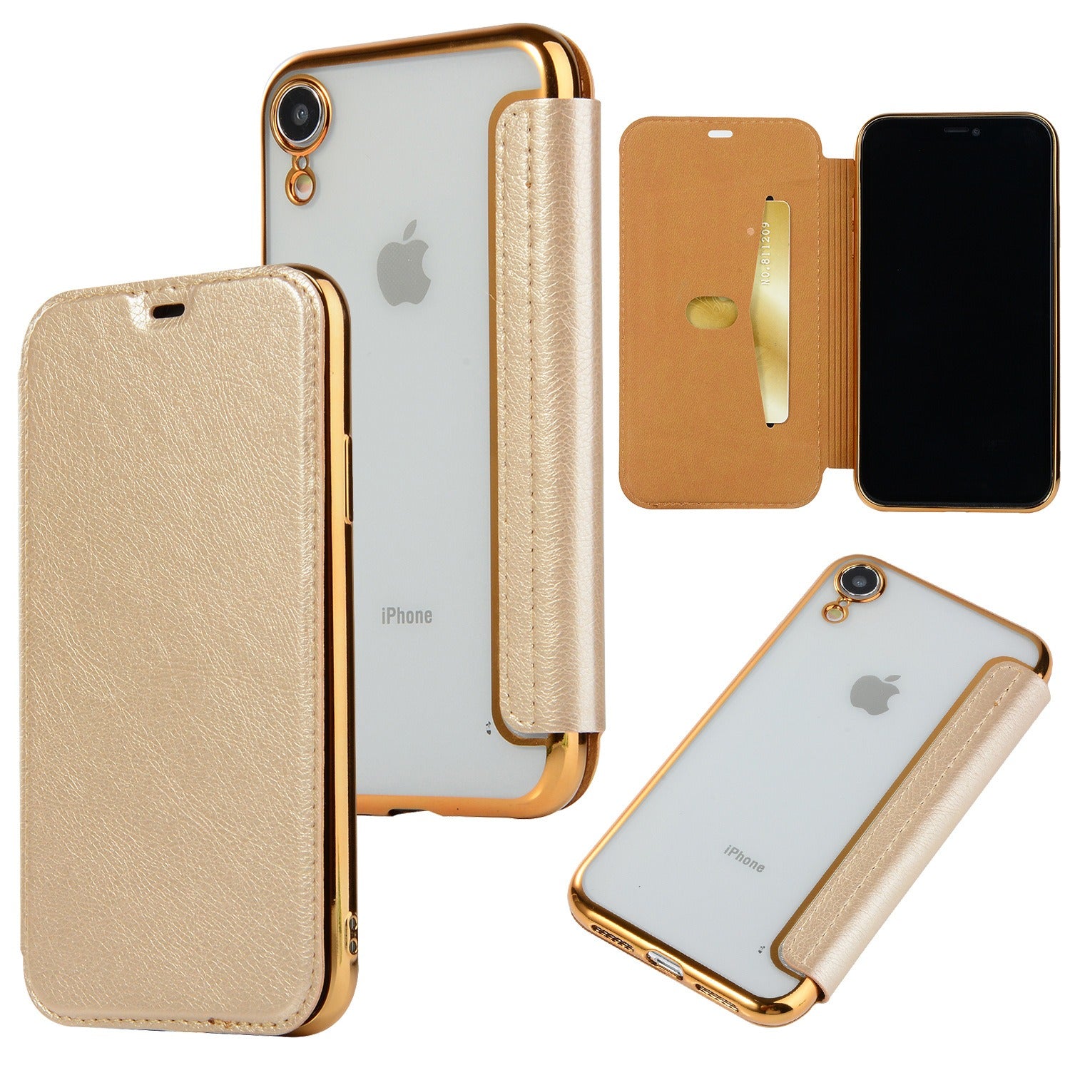 Capa ultrafina para iPhone 15, capa protetora de TPU eletroplaqueada para iPhone XR, capa flip de couro para iPhone 12 e capa para iPhone 14.