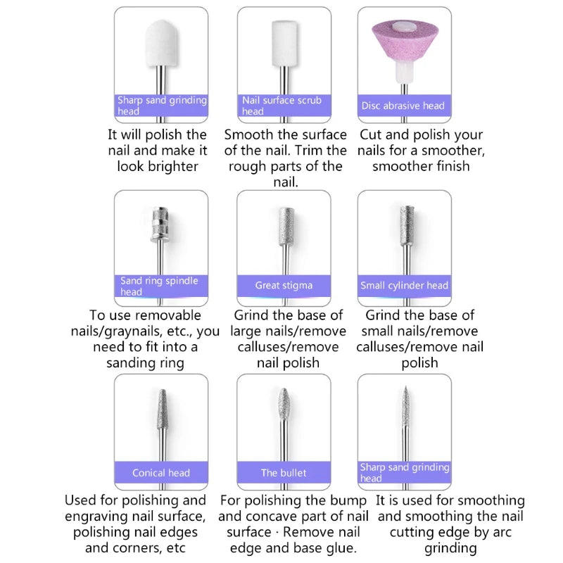 Furadeira Elétrica Portátil Profissional para Manicure e Pedicure - Envio Direto