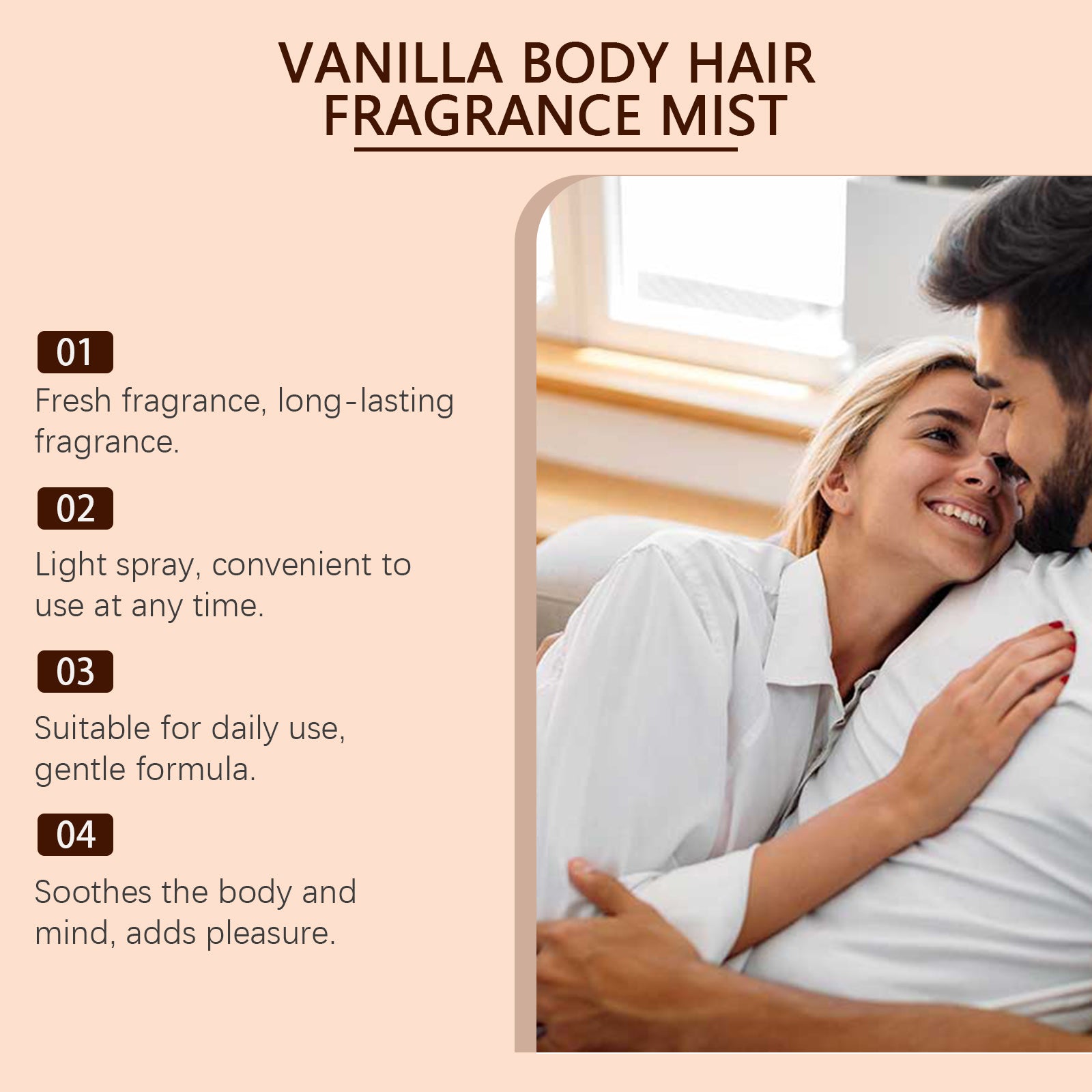 Desodorante Corporal Roxelis Vanilla, Fragrância Natural, Fresca e Leve, Perfume Diário para o Corpo e Cabelo.
