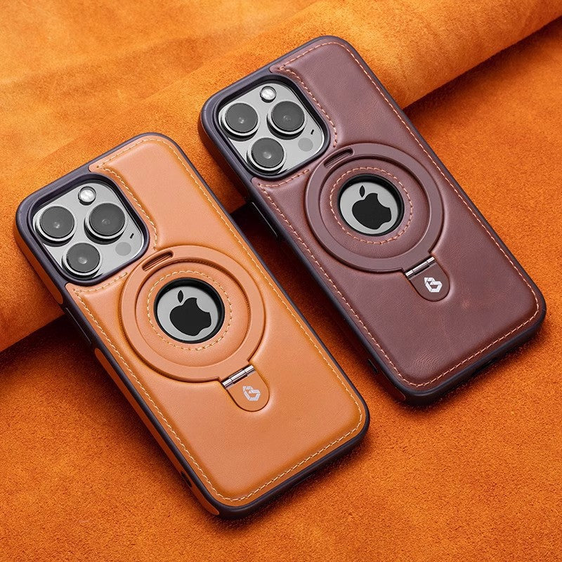 Capa protetora de couro com suporte magnético para iPhone 15, compatível com Apple 16 Pro Max e modelo Anti-queda.