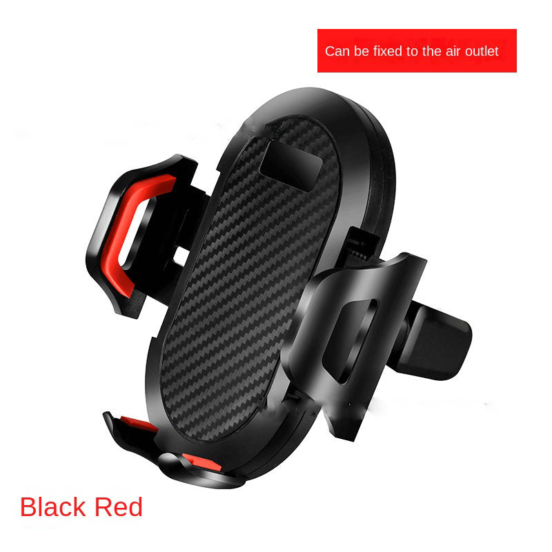 Suporte telescópico com ventosa para celular com trava automática e haste longa, ideal para saída de ar do carro e transmissões ao vivo.