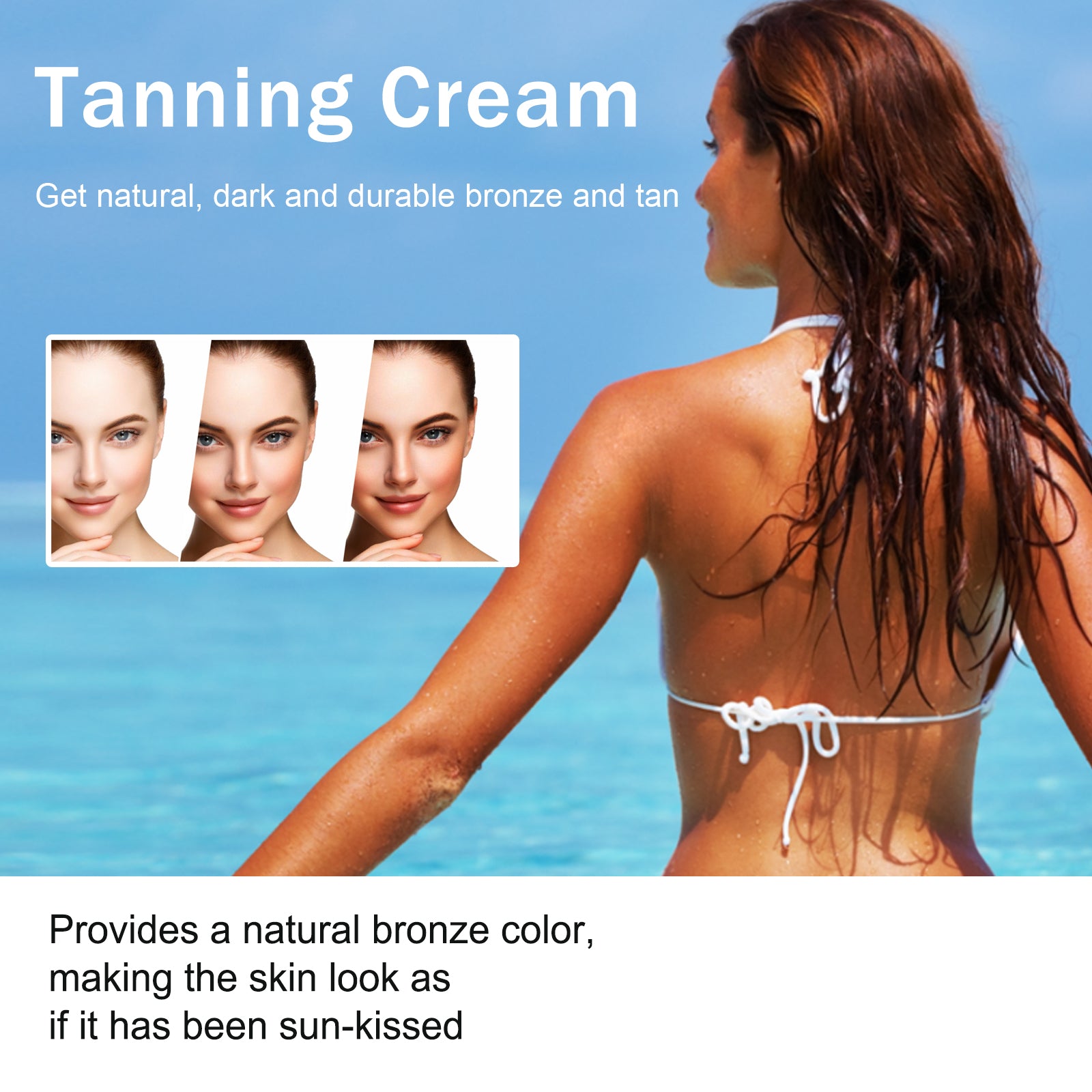 Creme bronzeador EELHOE, para bronzeamento ao ar livre na praia, loção hidratante preta que ajuda a bronzear.