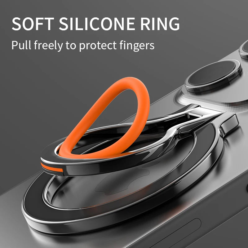 Suporte de anel giratório para celular com fixação magnética, adesivo traseiro e suporte para iPhone Magsafe.