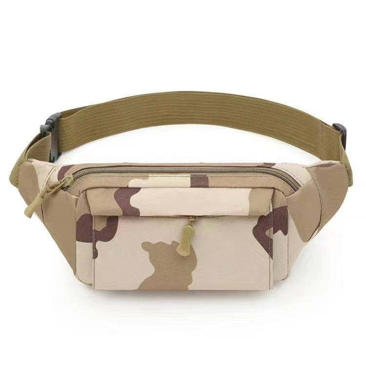 Bolsa de cintura masculina, bolsa para celular, multifuncional, esportiva e casual, para uso externo, com estampa camuflada.