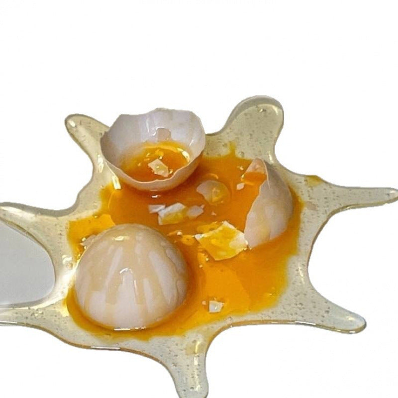 Suporte para celular em formato de ovo quebrado - Brinquedo de pegadinha com ovo quebrado e chá com leite derramado