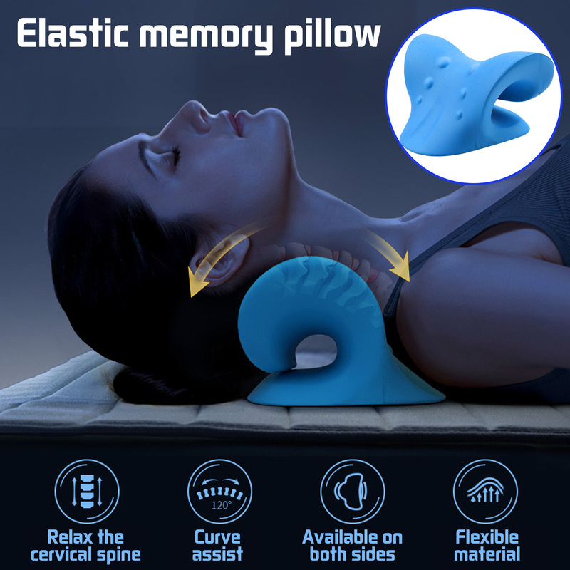 Travesseiro de massagem cervical tipo C, órtese cervical, tração, massagem, para dormir, ombros e pescoço.